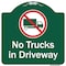Signmission No Trucks In Driveway With Graphic Heavy-Gauge Aluminum Architectural Sign, 18" x 18", GW-1818-9810 A-DES-GW-1818-9810 - alternate 1